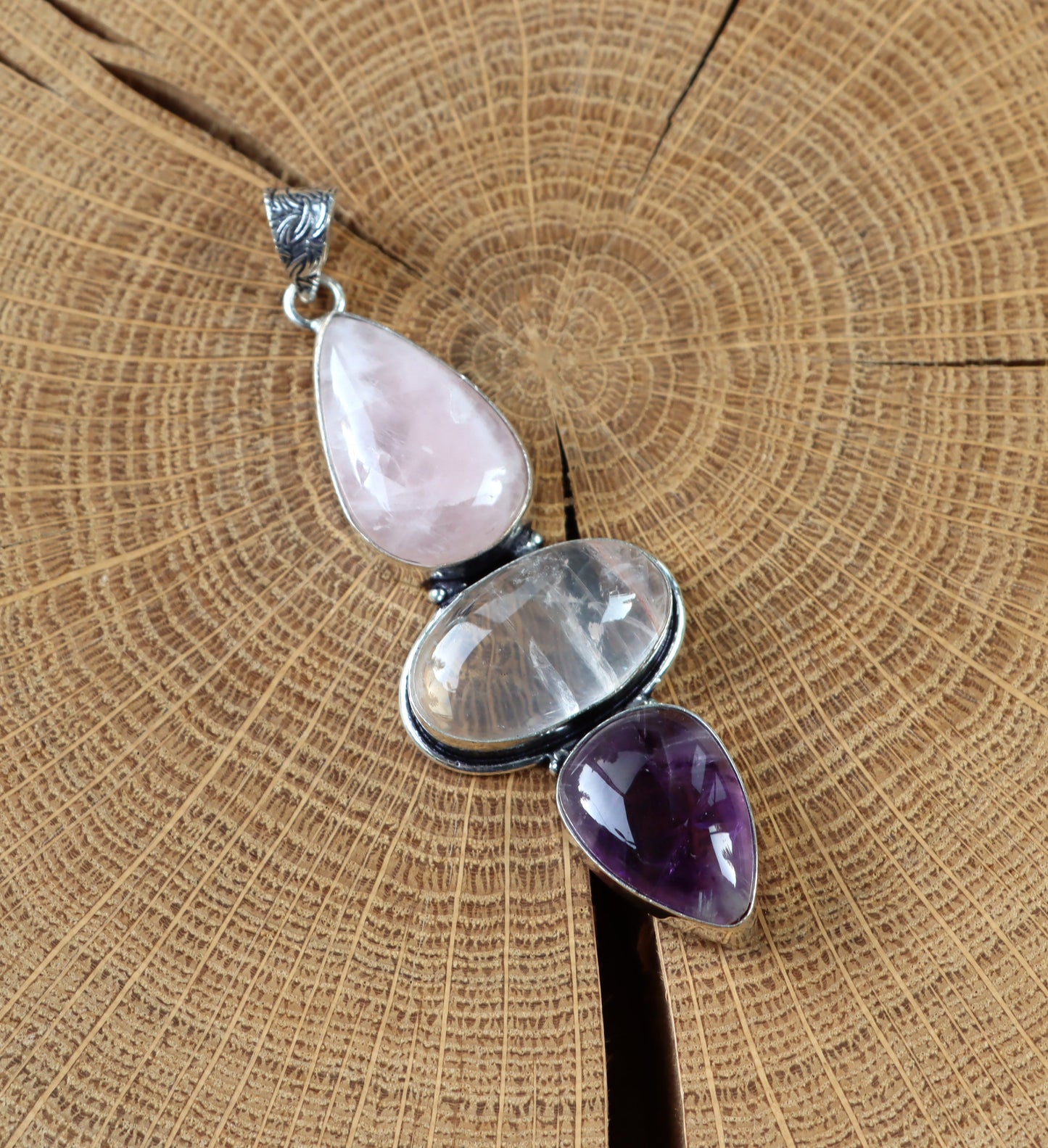 Přívěšek čirý křišťál růženín ametyst - Supreme Panthers