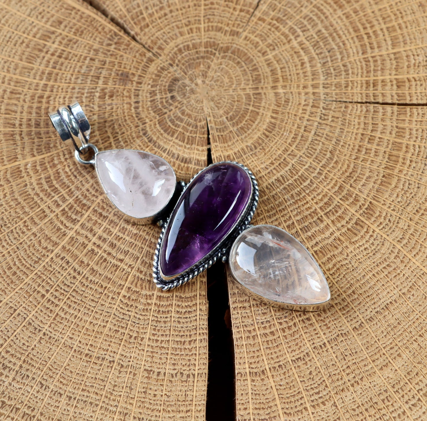 Přívěšek čirý křišťál růženín ametyst - Supreme Panthers