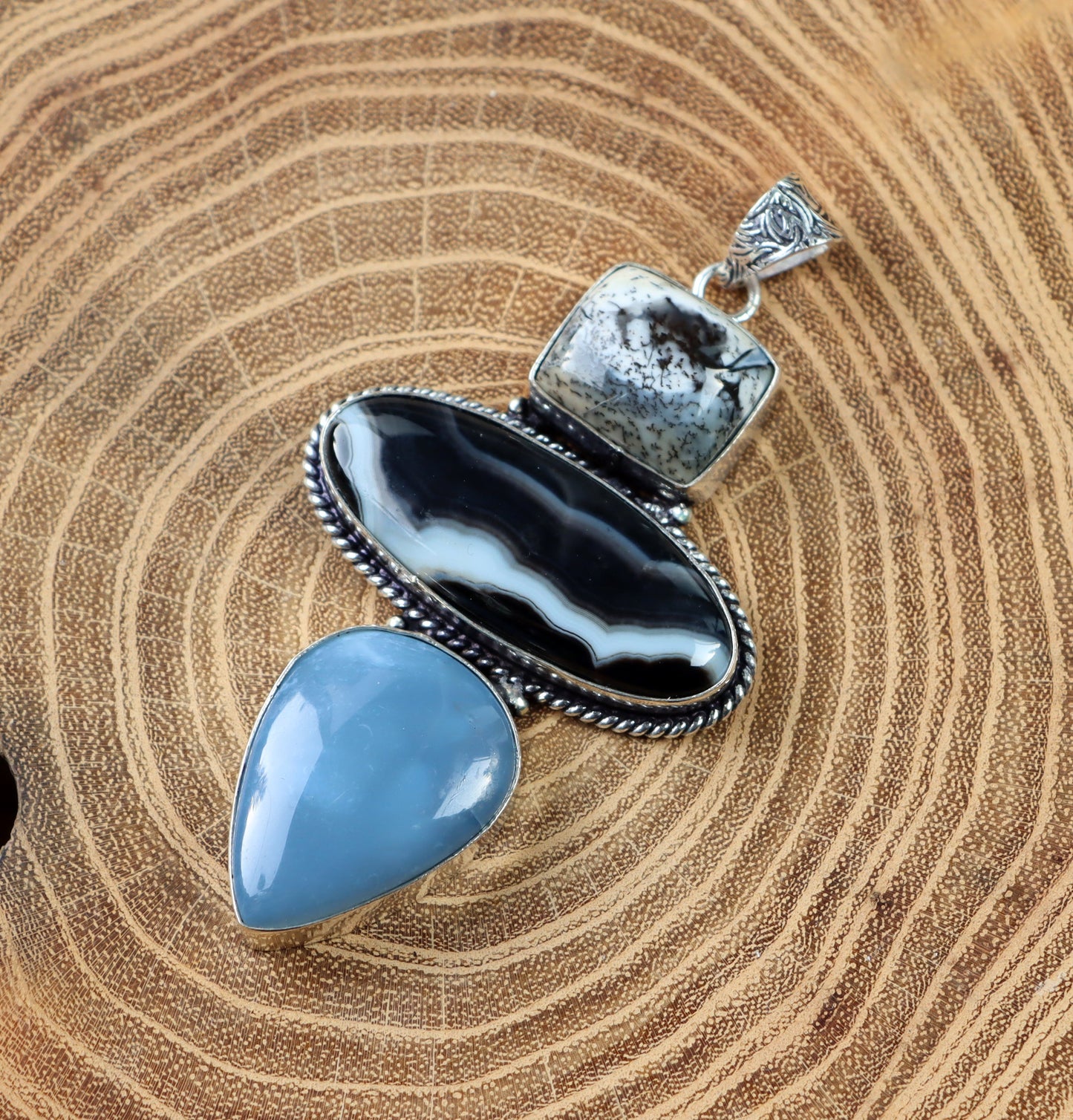 Přívěšek dendritický opál Owyhee opál páskovaný onyx - Supreme Panthers