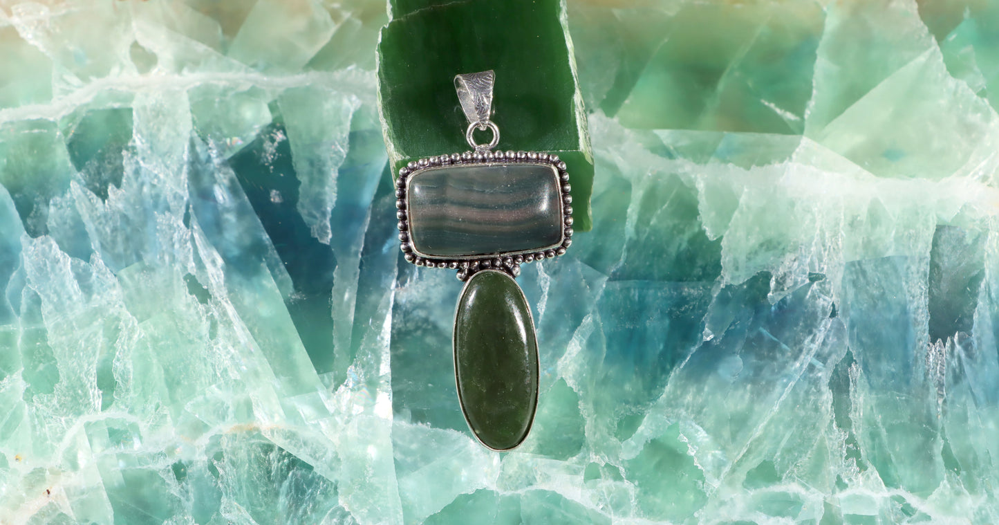 Přívěšek fluorit nefrit - Supreme Panthers