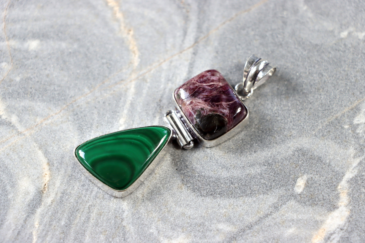 Přívěšek malachit charoit - Supreme Panthers