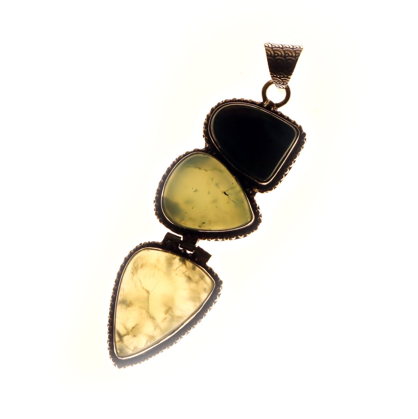 Přívěšek malachit chryzopras epidot v prehnitu - Supreme Panthers