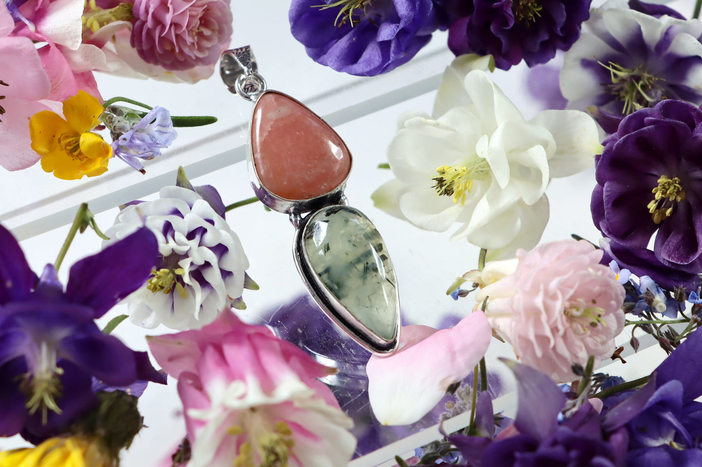 Přívěšek rodochrosit epidot v prehnitu - Supreme Panthers