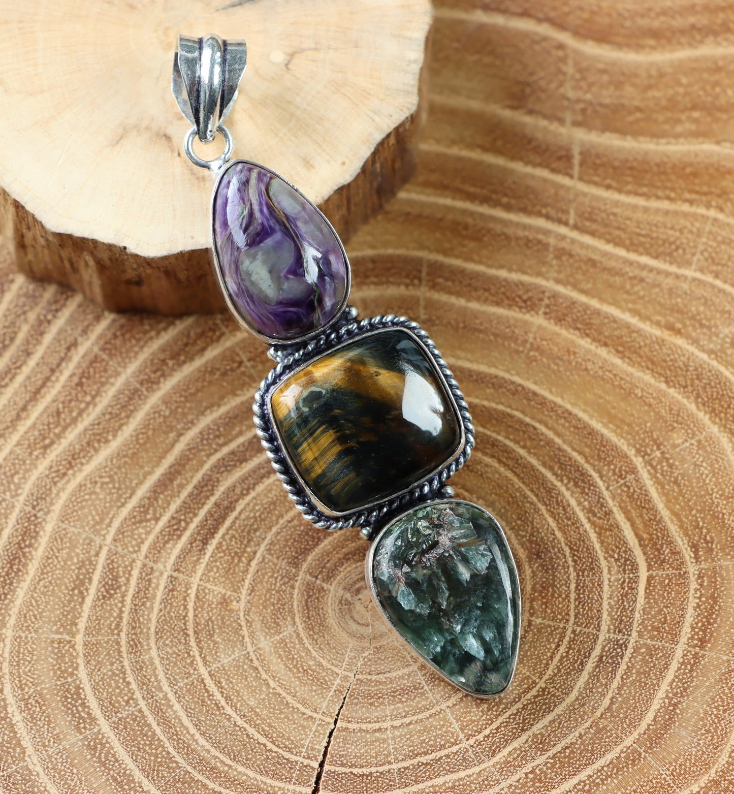 Přívěšek serafinit charoit tygří oko - Supreme Panthers