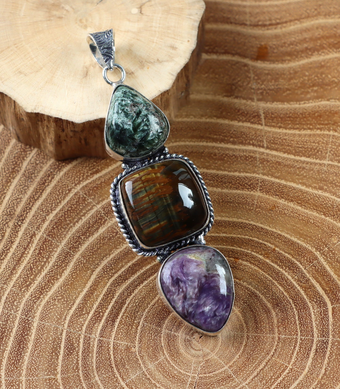 Přívěšek serafinit charoit tygří oko - Supreme Panthers