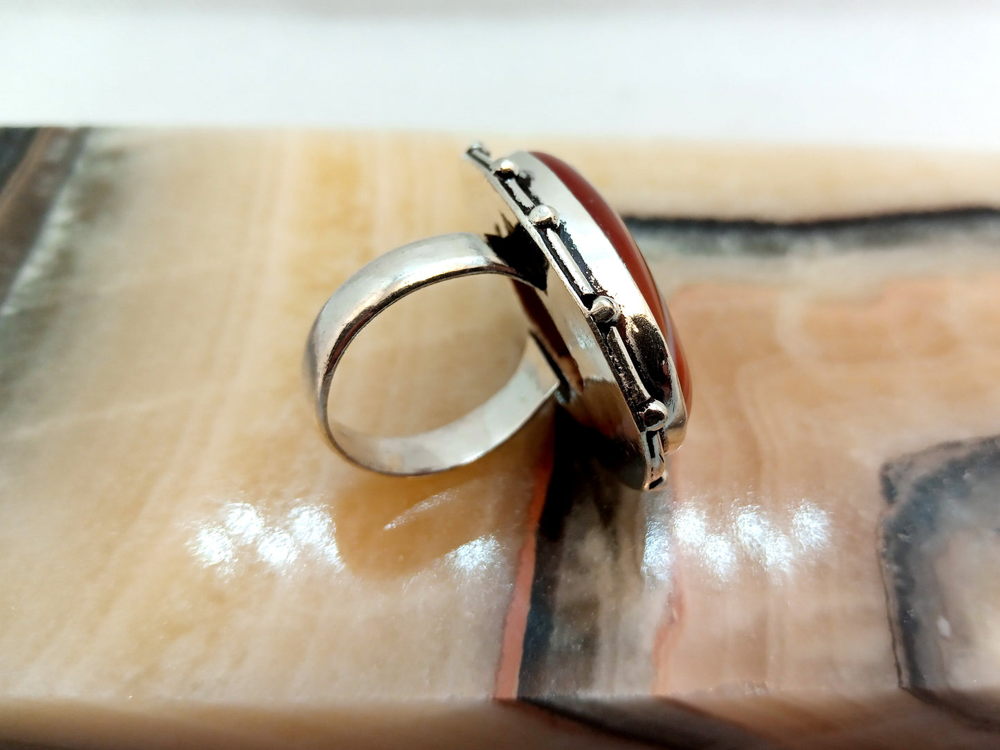 Prsten červený achát - Supreme Panthers