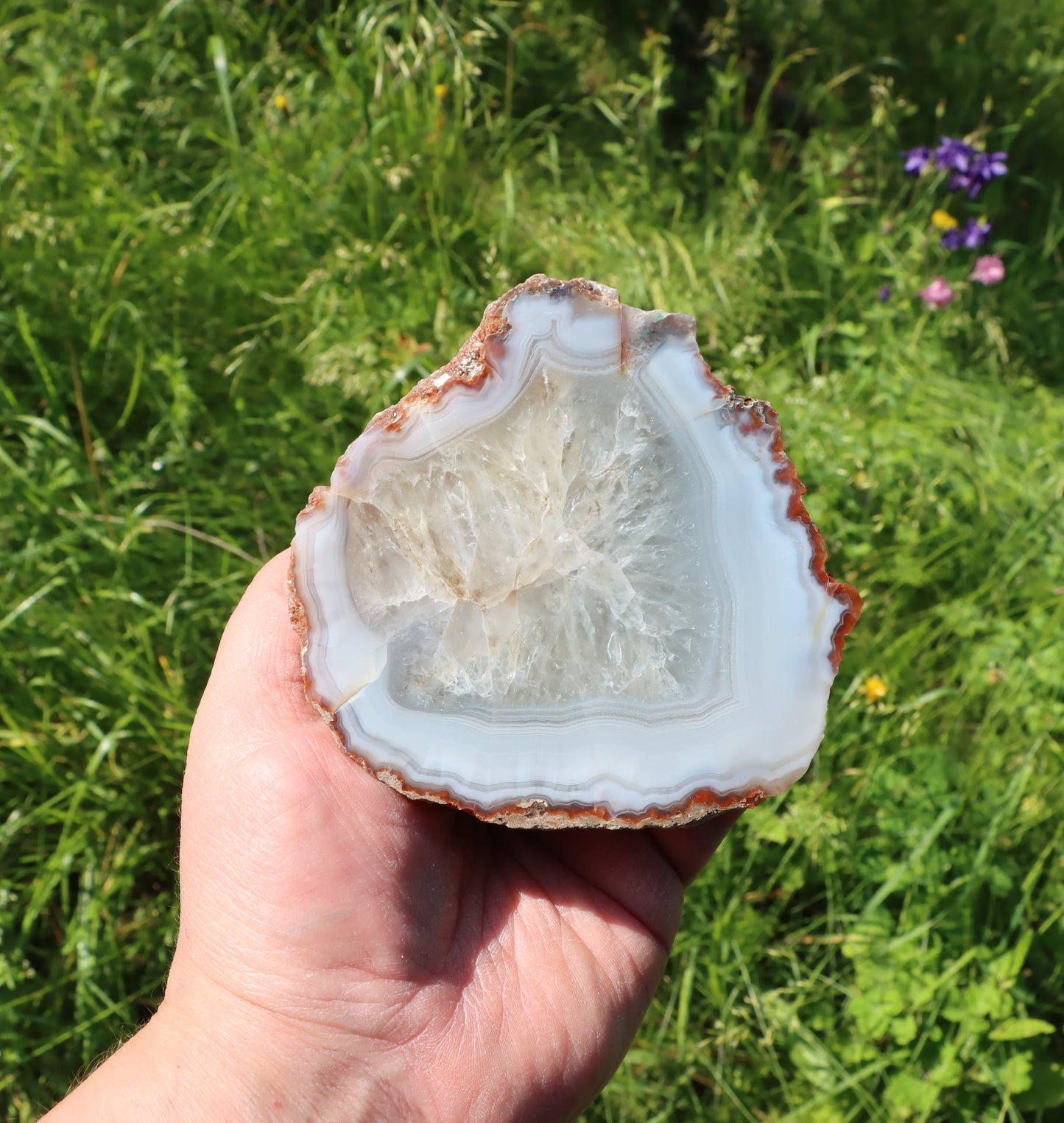 Achát krajkový s křišťálem leštěný - Supreme Panthers