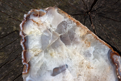 Achát s křišťálem leštěný prdelka - Supreme Panthers