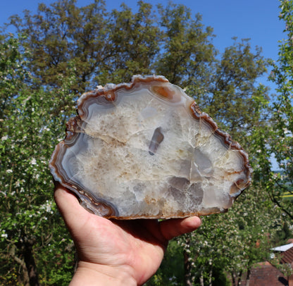 Achát s křišťálem leštěný prdelka - Supreme Panthers