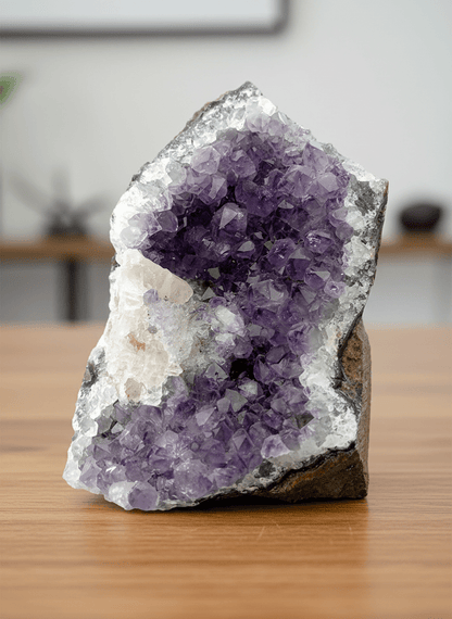 Ametystová drúza s kalcitem - Supreme Panthers