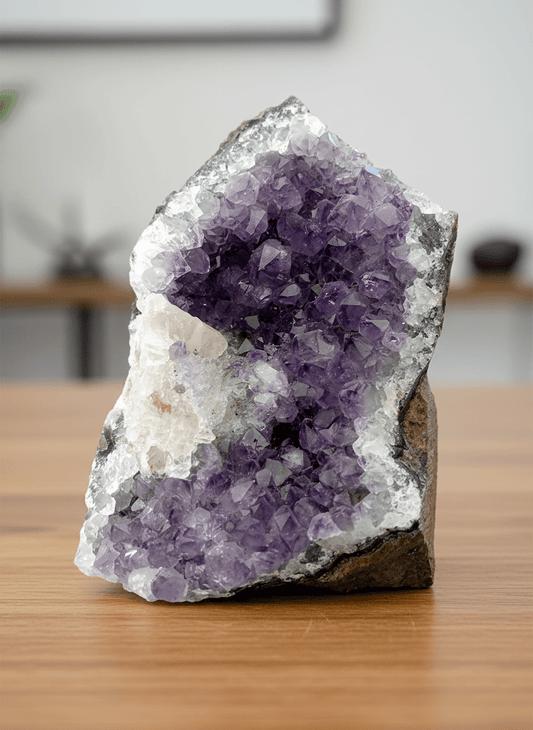 Ametystová drúza s kalcitem - Supreme Panthers