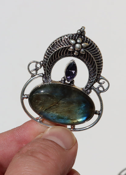 Amulet labradorit ametyst "Brána severu" - Supreme Panthers