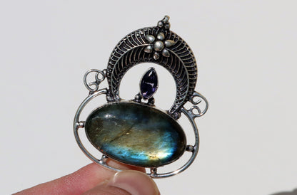 Amulet labradorit ametyst "Brána severu" - Supreme Panthers