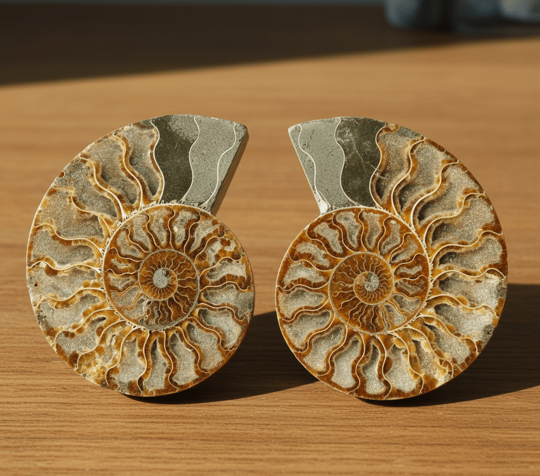 Aragonitový amonit (Cleoniceras), pár - Supreme Panthers