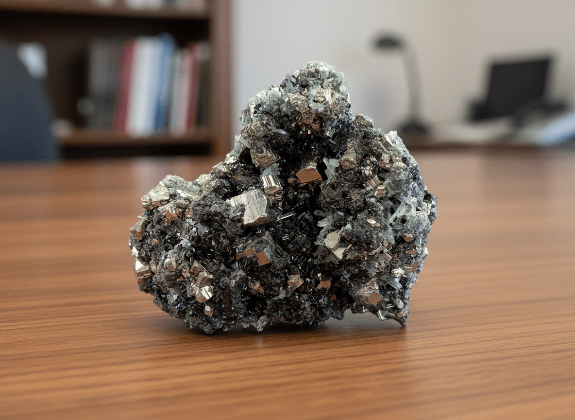 Galenitopyritová drúza s křišťálem - Supreme Panthers