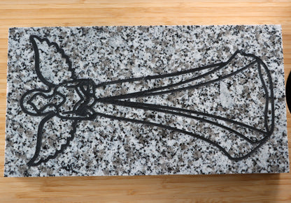 Gravírovaný andílek ve sněhové žule - Supreme Panthers