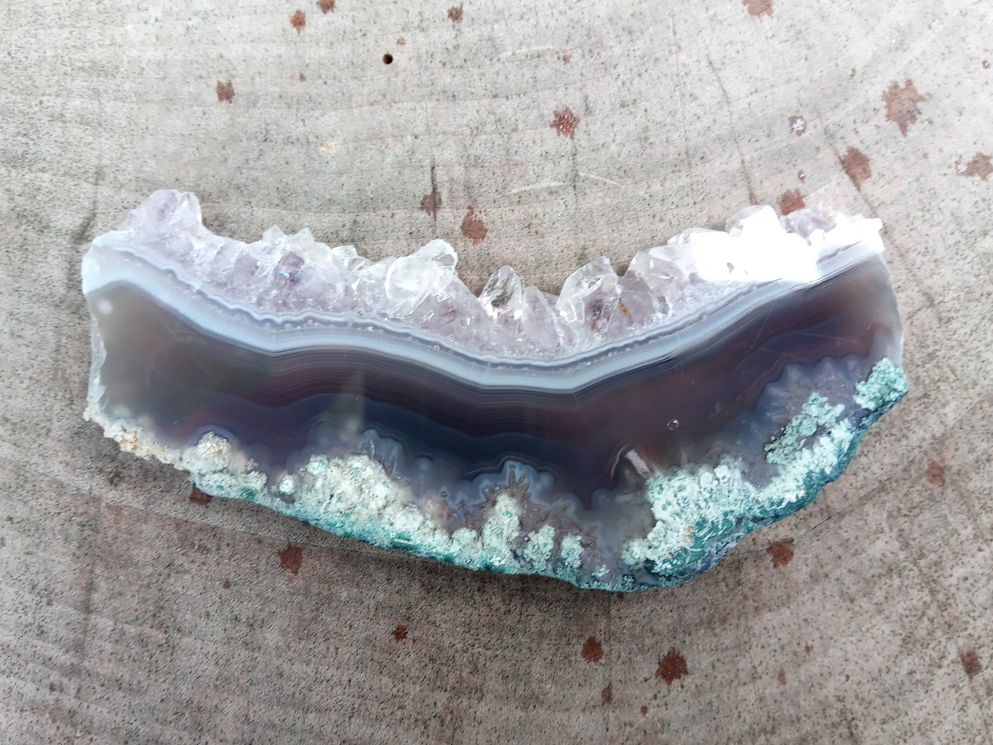 Leštěný ametyst s mechovým achátem - Supreme Panthers