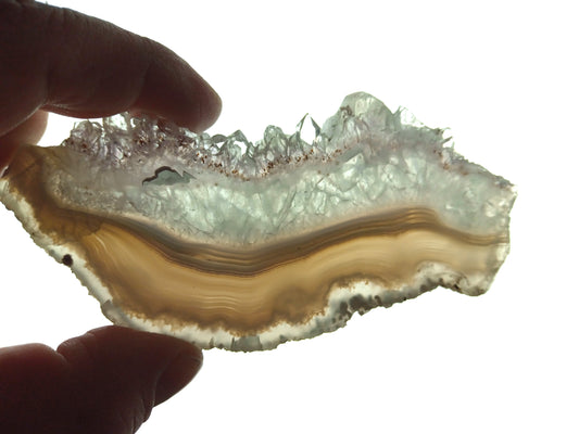 Leštěný ametyst s mechovým achátem a křišťálem - Supreme Panthers