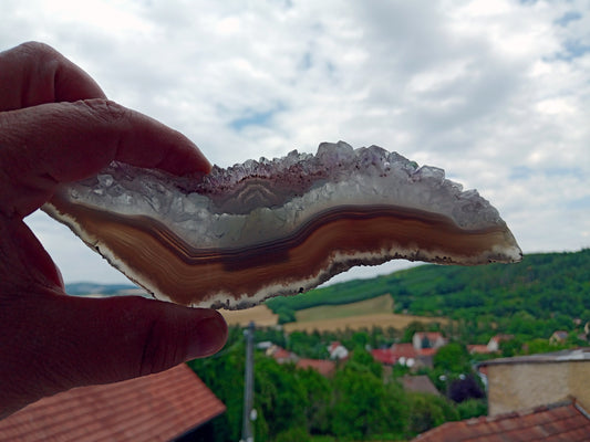 Leštěný ametyst s mechovým achátem a křišťálem - Supreme Panthers