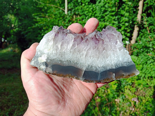 Leštěný ametyst s mechovým achátem a křišťálem - Supreme Panthers