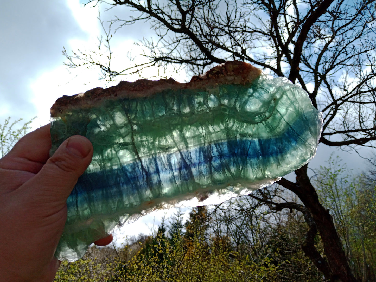 Leštěný modrozelený fluorit - Supreme Panthers