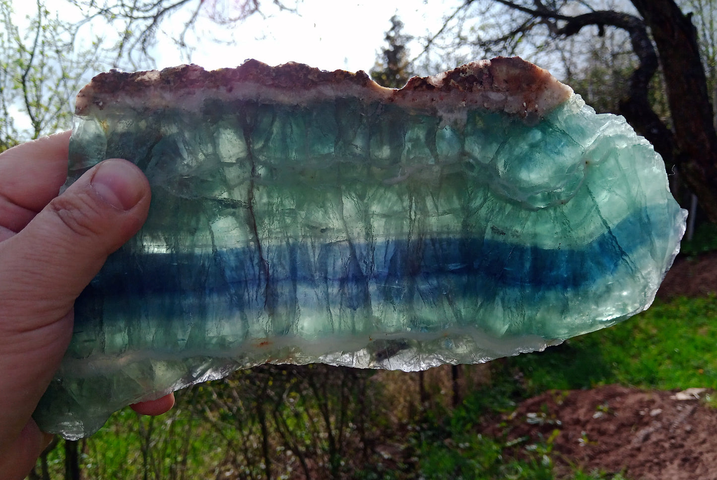 Leštěný modrozelený fluorit - Supreme Panthers