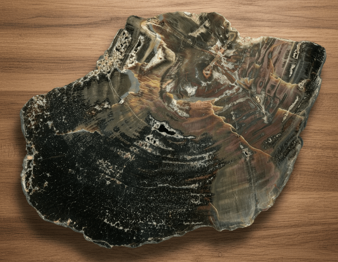 Leštěný muzejní zkřemenělý prvohorní jehličnan, střeďák - Supreme Panthers