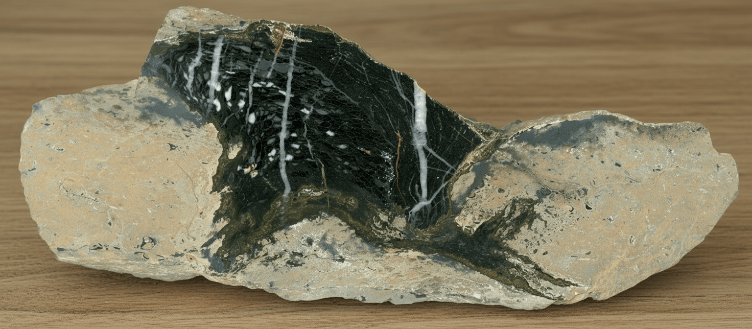 Luxusní deskatý korál porostlý stromatoporou ve stínavsko - chabičovské břidlici - Supreme Panthers