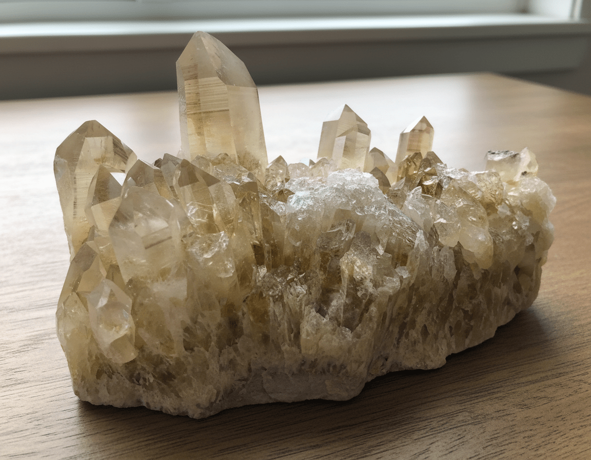 Masivní citrínová drúza s leštěnou stranou - Supreme Panthers