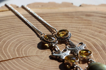 Náhrdelník labradorit a citrín – kabošon a fazet - Supreme Panthers