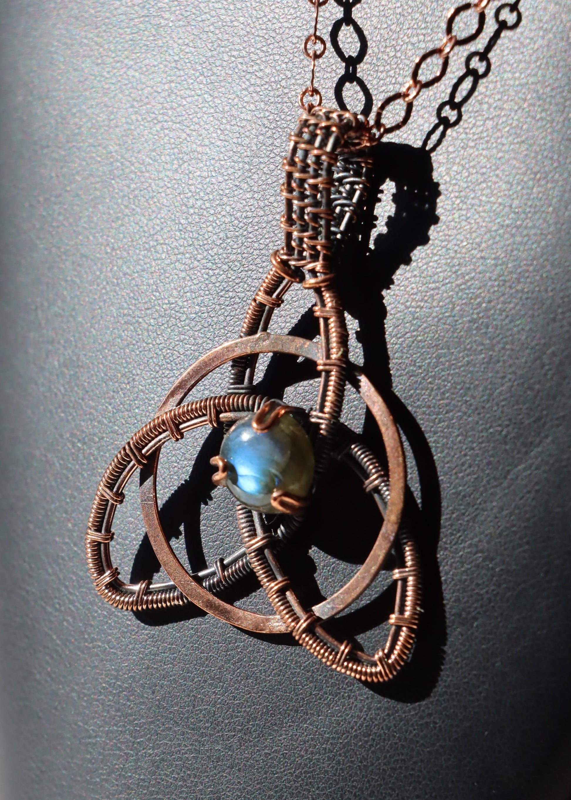 Náhrdelník s labradoritem měděný "Hvězdná smyčka" - Supreme Panthers