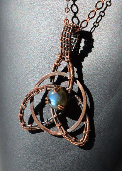 Náhrdelník s labradoritem měděný "Hvězdná smyčka" - Supreme Panthers