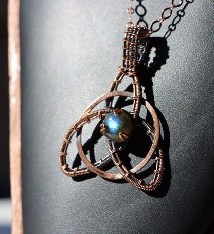 Náhrdelník s labradoritem měděný "Hvězdná smyčka" - Supreme Panthers