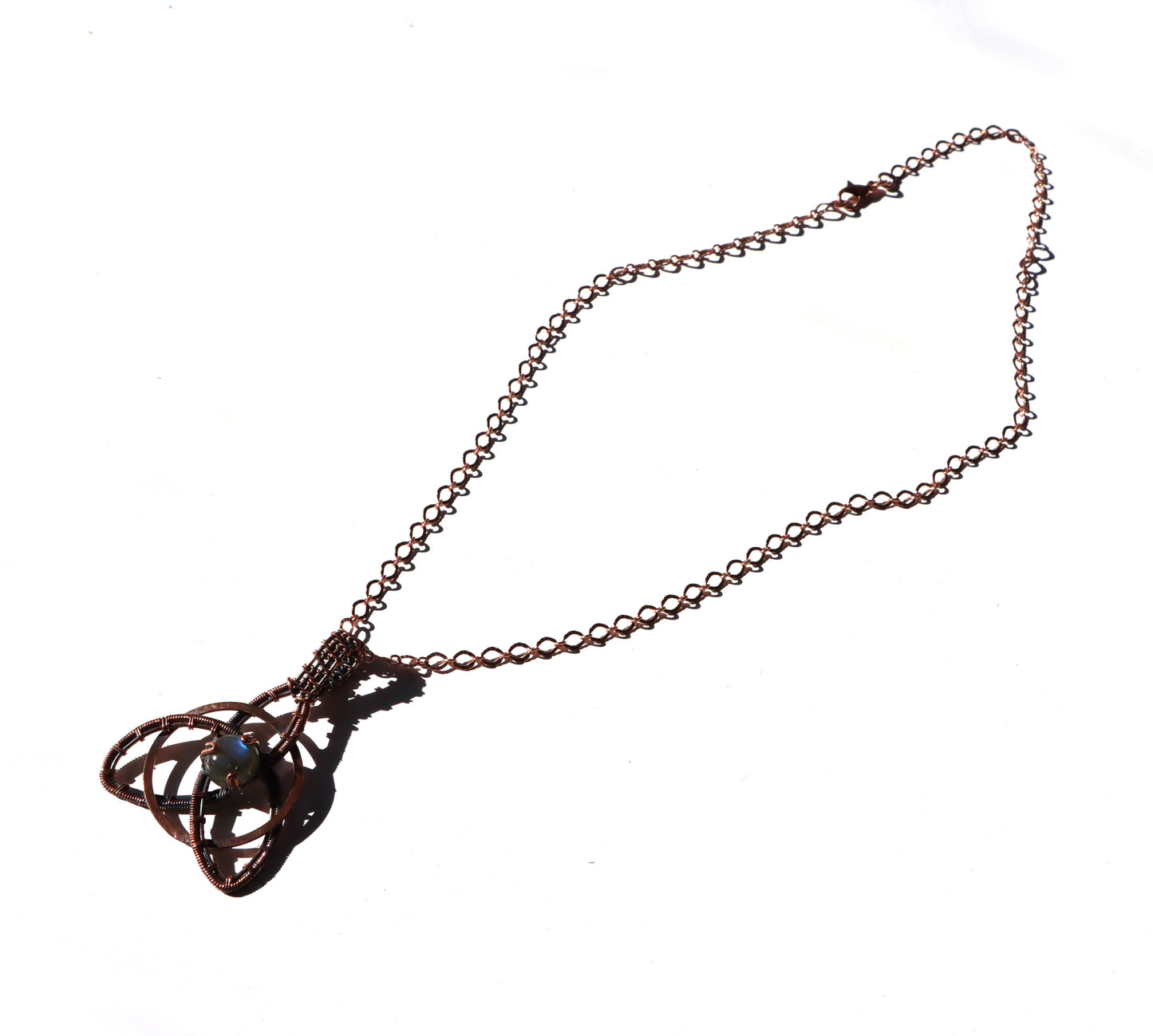 Náhrdelník s labradoritem měděný "Hvězdná smyčka" - Supreme Panthers