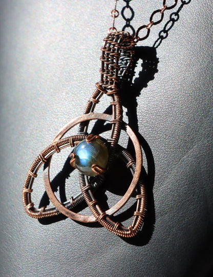 Náhrdelník s labradoritem měděný "Hvězdná smyčka" - Supreme Panthers