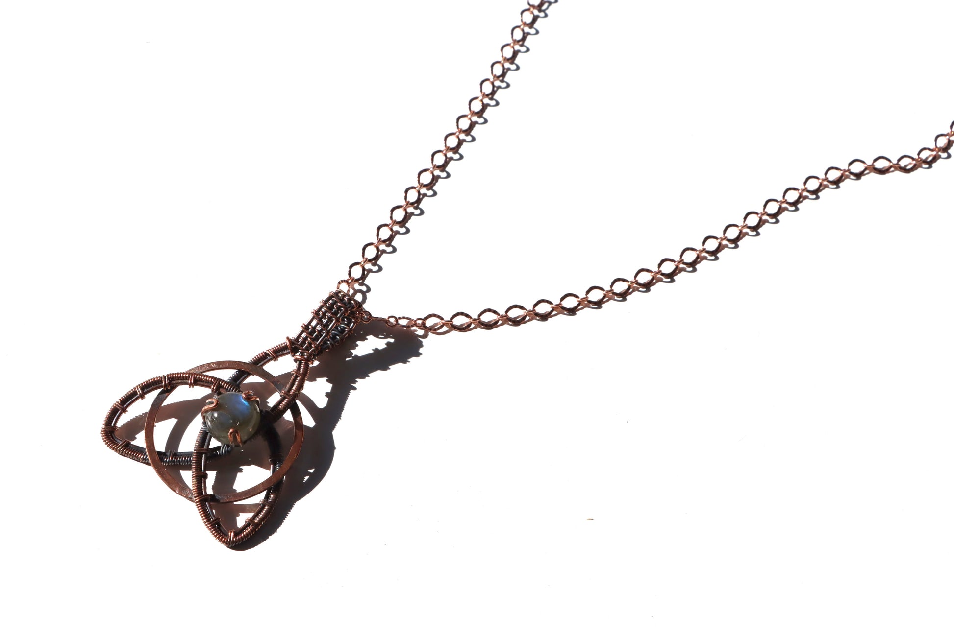 Náhrdelník s labradoritem měděný "Hvězdná smyčka" - Supreme Panthers