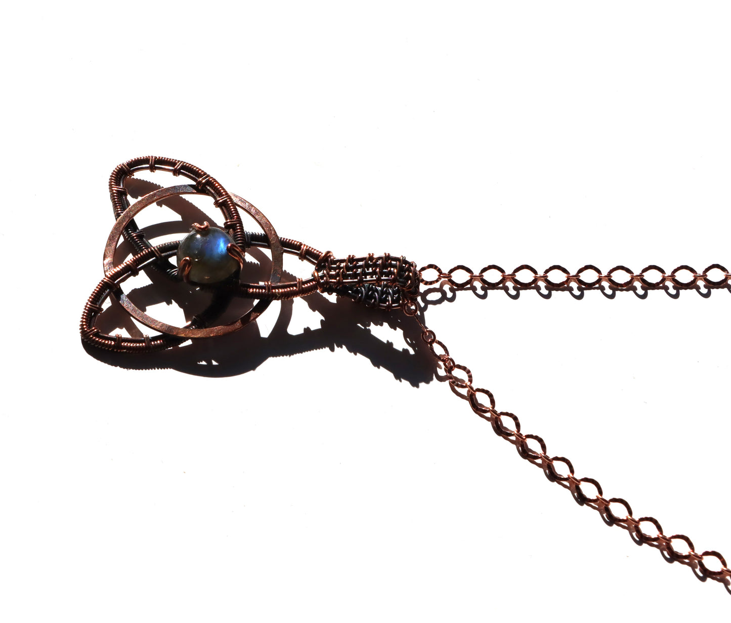 Náhrdelník s labradoritem měděný "Hvězdná smyčka" - Supreme Panthers