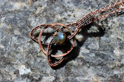 Náhrdelník s labradoritem měděný "Hvězdná smyčka" - Supreme Panthers