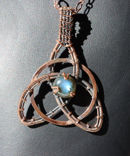 Náhrdelník s labradoritem měděný "Hvězdná smyčka" - Supreme Panthers