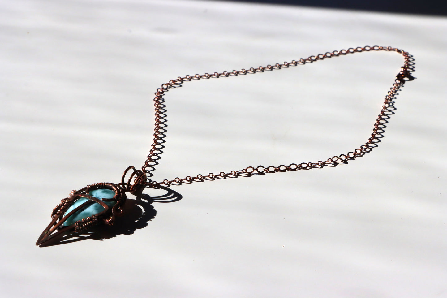 Náhrdelník s larimarem měďený "Strážce laguny" - Supreme Panthers