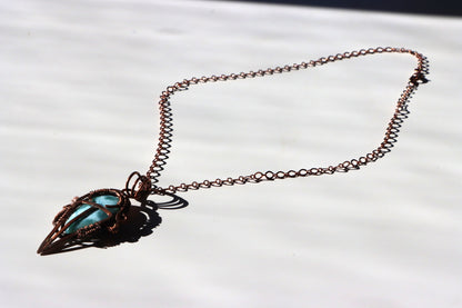 Náhrdelník s larimarem měďený "Strážce laguny" - Supreme Panthers