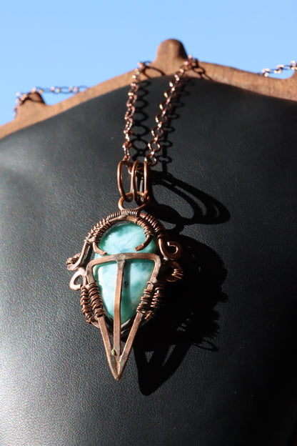 Náhrdelník s larimarem měďený "Strážce laguny" - Supreme Panthers