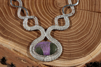 Náhrdelník z pletených hadů purpurit - Supreme Panthers