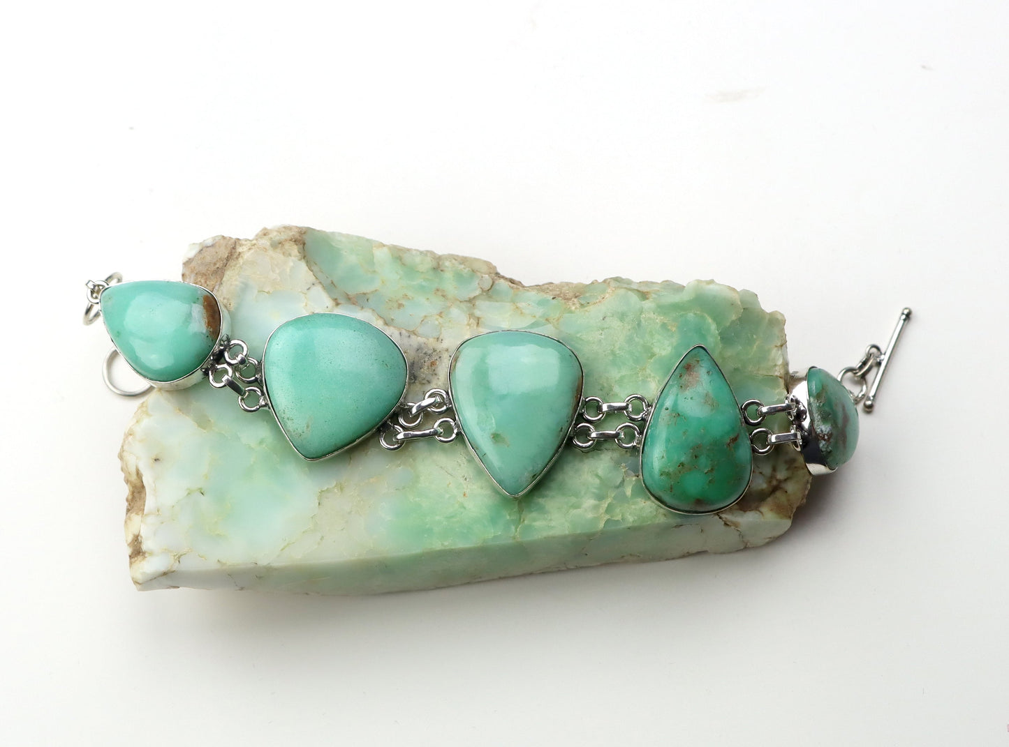 Náramek článkový – chryzopras/opál Continuum - Supreme Panthers