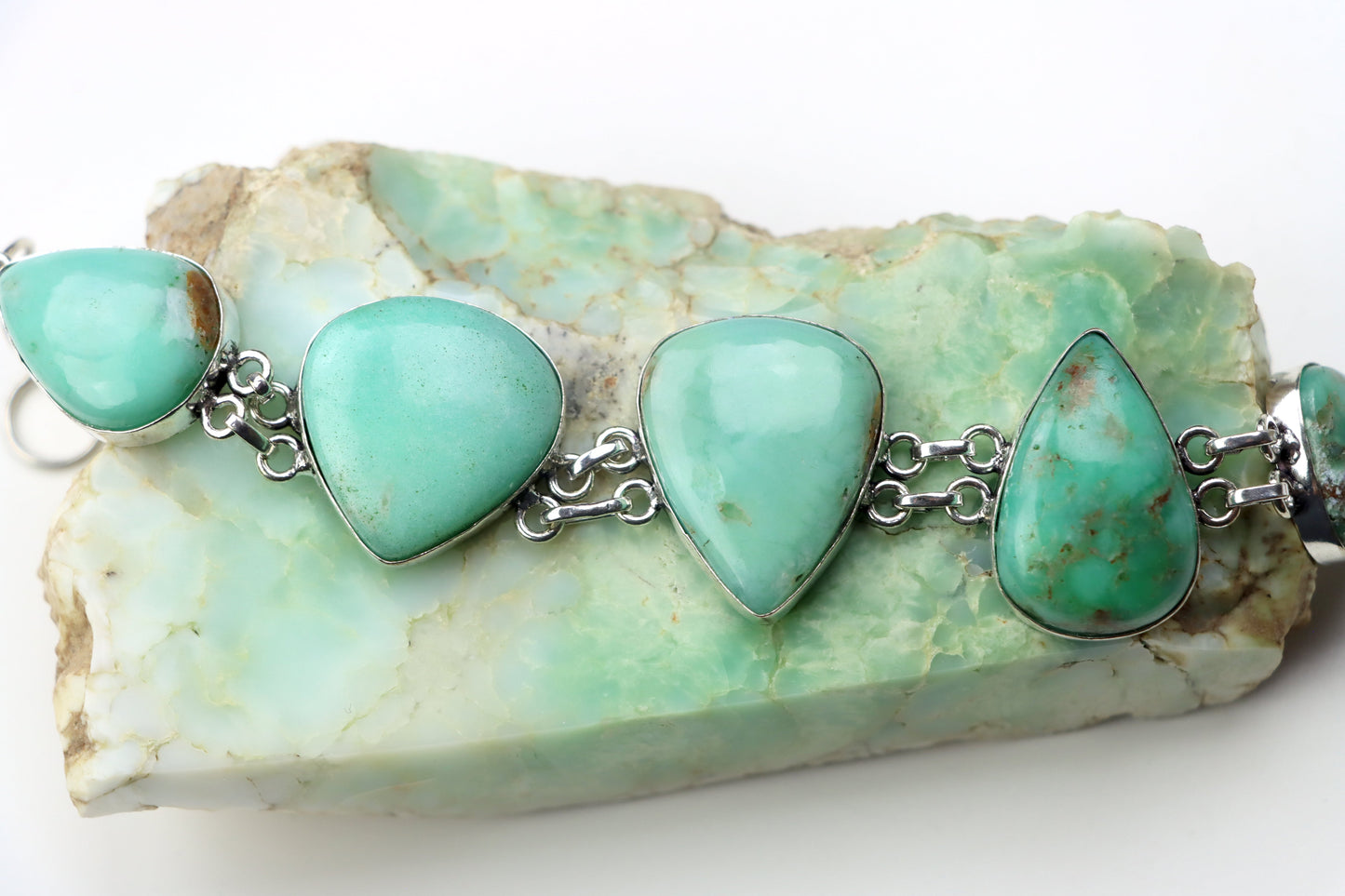 Náramek článkový – chryzopras/opál Continuum - Supreme Panthers