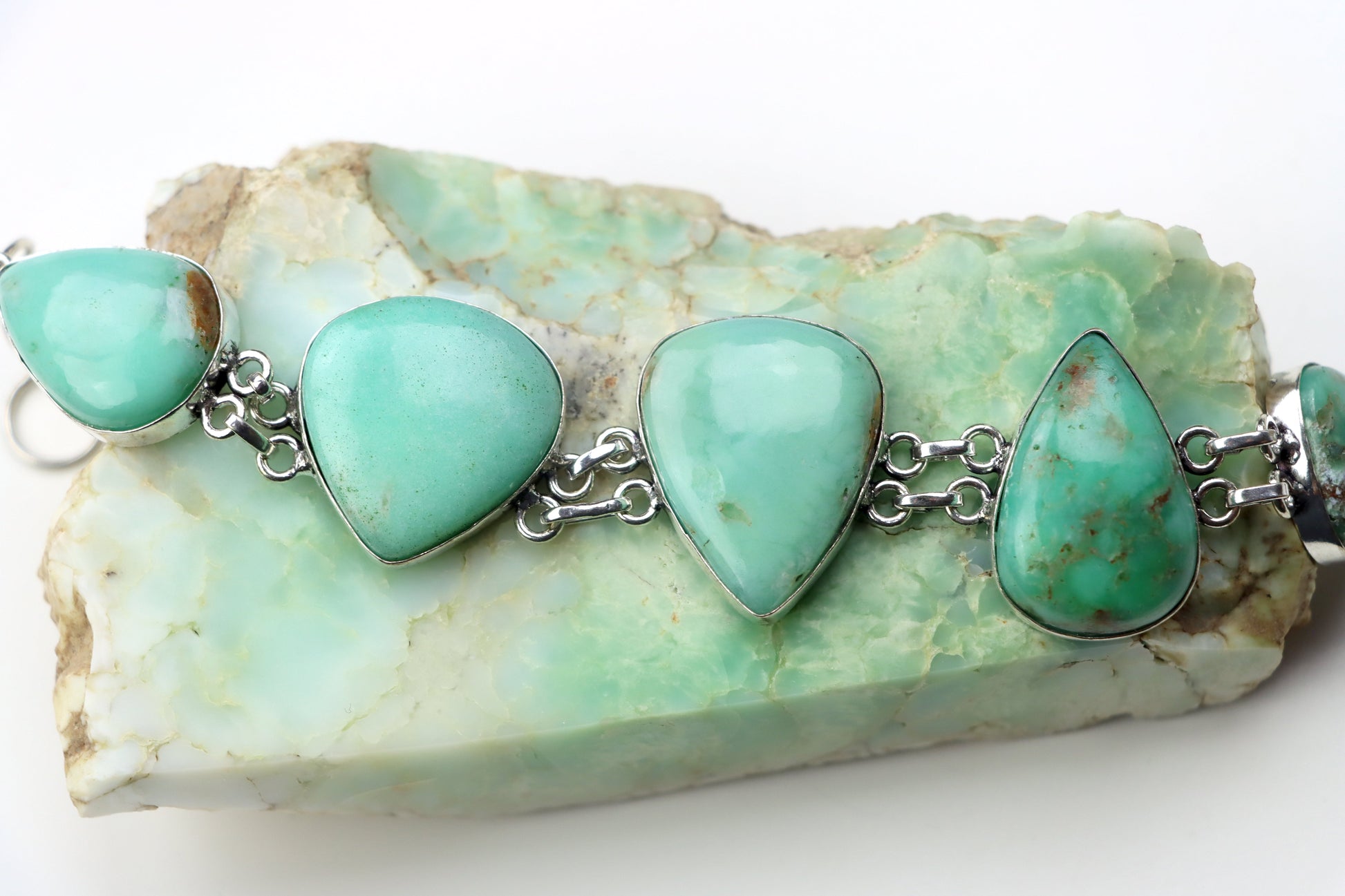 Náramek článkový – chryzopras/opál Continuum - Supreme Panthers