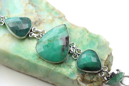 Náramek článkový – chryzopras/opál fazetovaný Continuum - Supreme Panthers