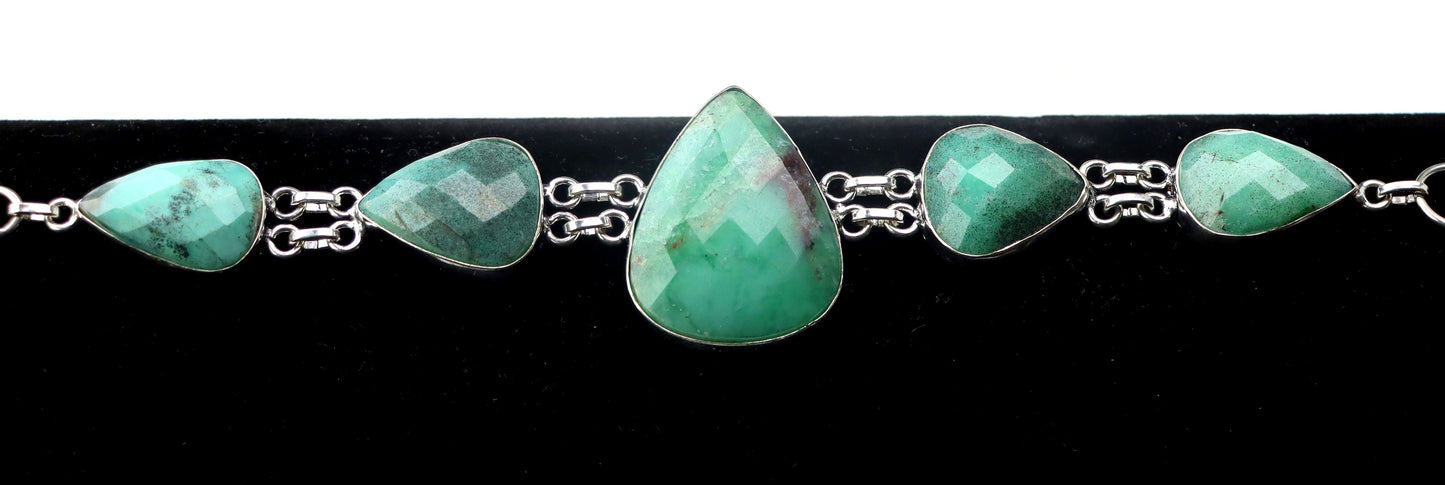 Náramek článkový – chryzopras/opál fazetovaný Continuum - Supreme Panthers