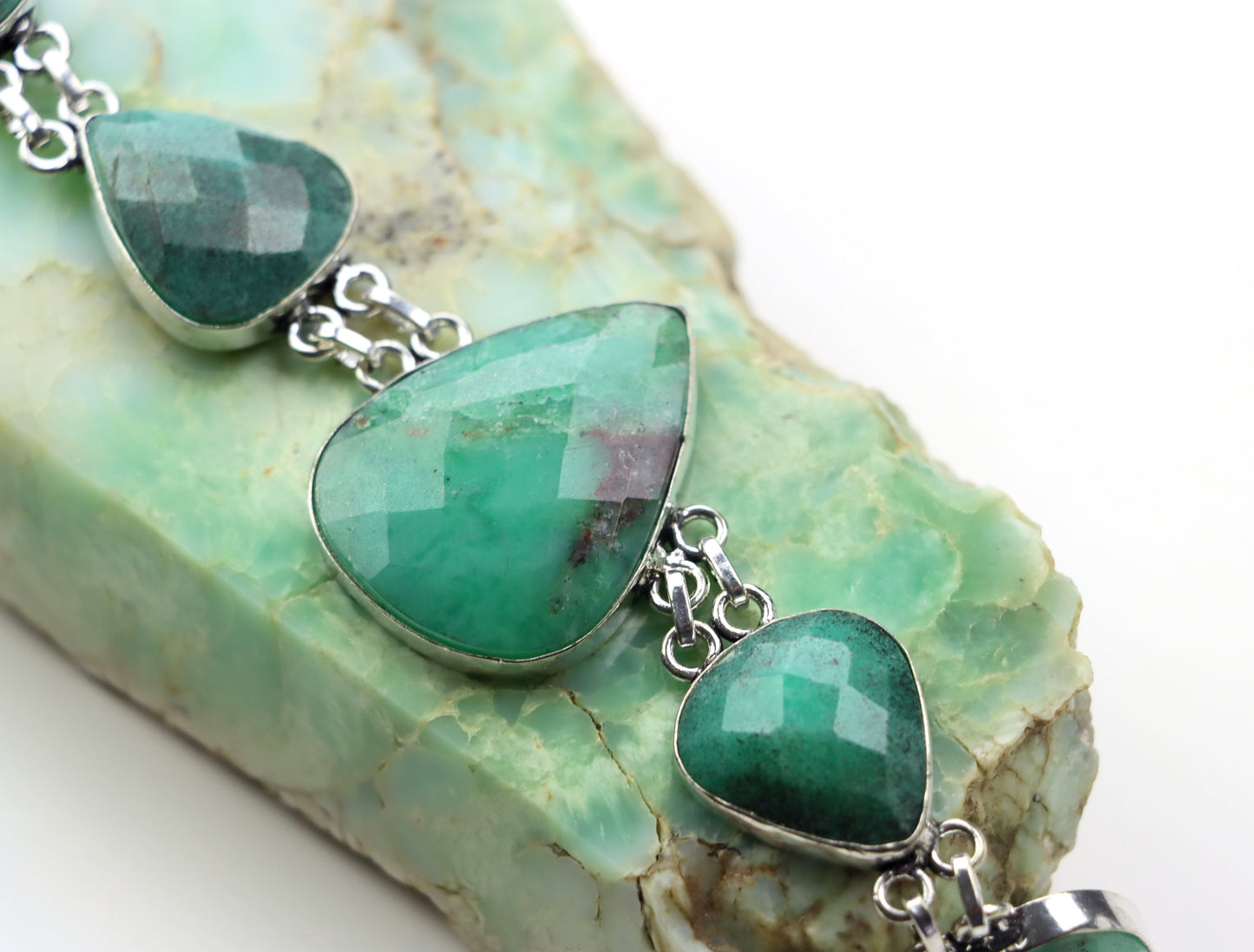 Náramek článkový – chryzopras/opál fazetovaný Continuum - Supreme Panthers