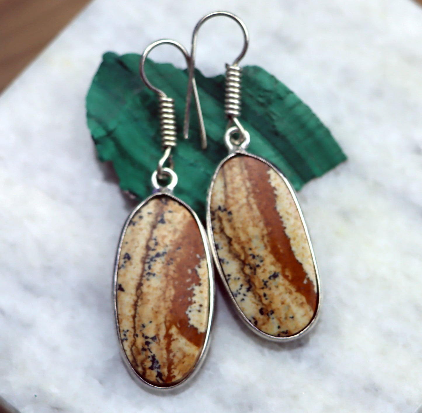 Náušnice jaspis obrázkový - Supreme Panthers